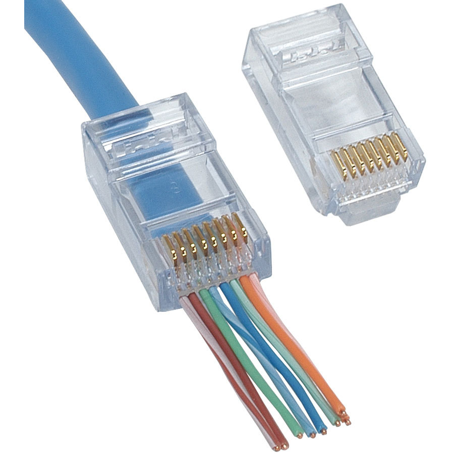 (Pack of 100) RJ 45 Connector Pass Through